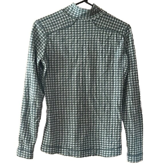 Smartwool Women's XS 1/4 Zip Merino Wool Stone Green Gray Geometric Sweater - Picture 3 of 5